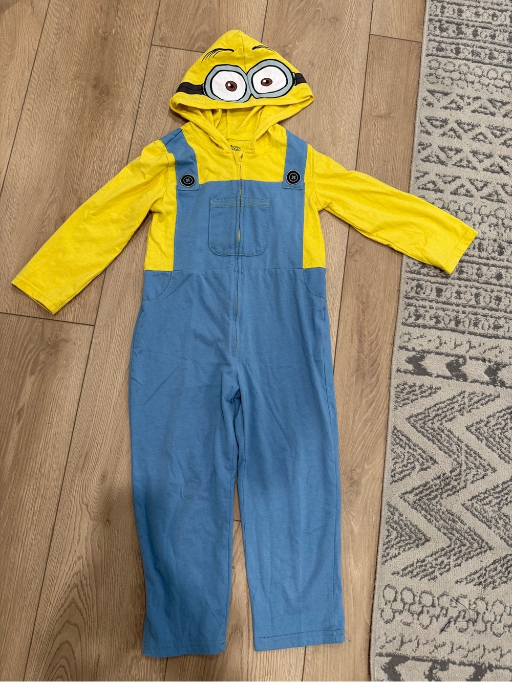 Kids Yellow & Blue Minion-Inspired Hooded Onsie